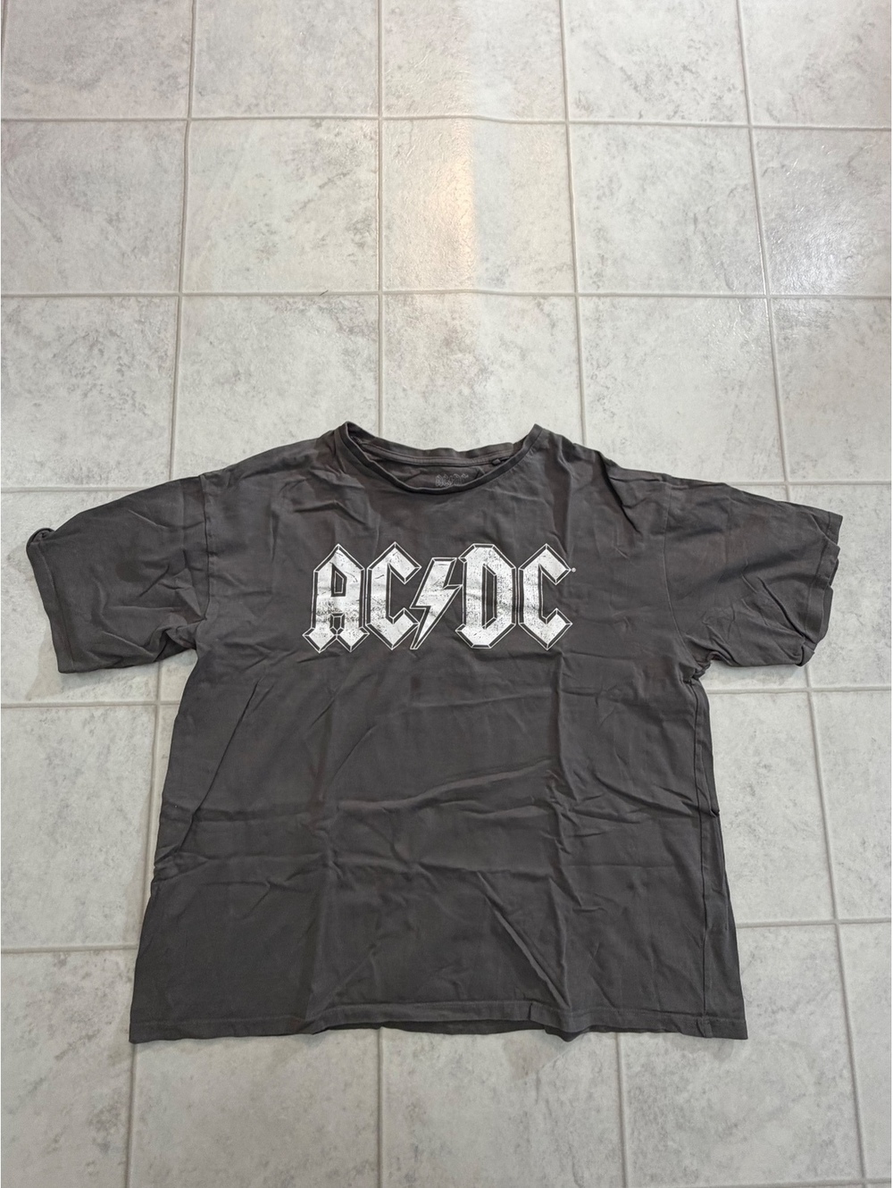 AC DC gray band tee